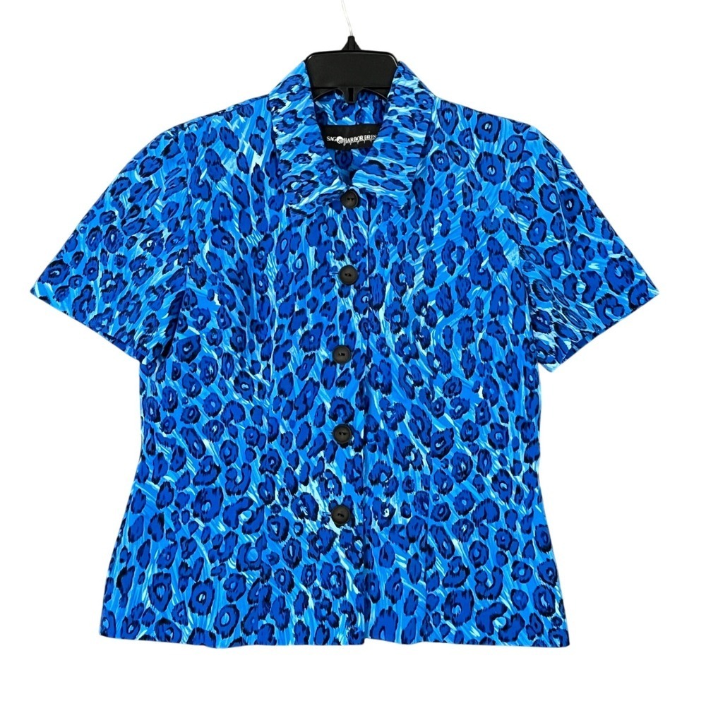 Sag Harbor Blouse Womens 6P Animal Motif‎ Button Front Vintage Y2K Retro